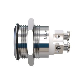 Metzler - Push Button 19mm - LED Symbol Number 4 White - IP67 IK10 - Stainless Steel - Flat - Screw Contacts