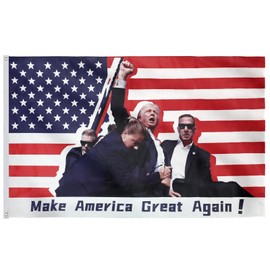 Trump 2024 Flag, Fight Fight Fight Trump Shot 2024 Save Trump For 2024 Gun Trump 45 47 President Flag 3x5 Yard Flag For Outdoor Lawn Decor Sign