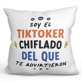 Mugffins Kissen mit Füllung mit Spruch für TIKTOKER - Auf Spanisch - Todos te advirtieron - 40 x 40 cm - originelles und lustiges Geschenk Mitarbeiter