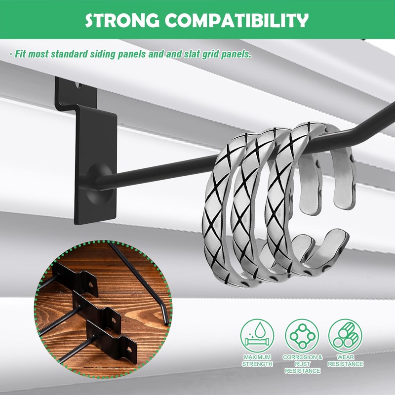 Yauhar 30Pcs 4 Inch White Slatwall Panel Hooks, Heavy Duty