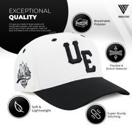 Urban Effort Vintage Trucker hat - for Men Women Baseball Hat - Trendy Sports Snapback Closure for Your Style & Outdoors (Curved Bill, White/Black)