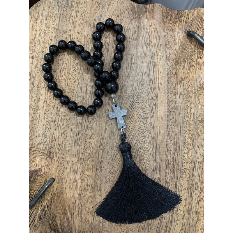 Genuine Black AgateOrthodox Christian Rosary Prayer Beads, Chotki, 10mm-33 beads