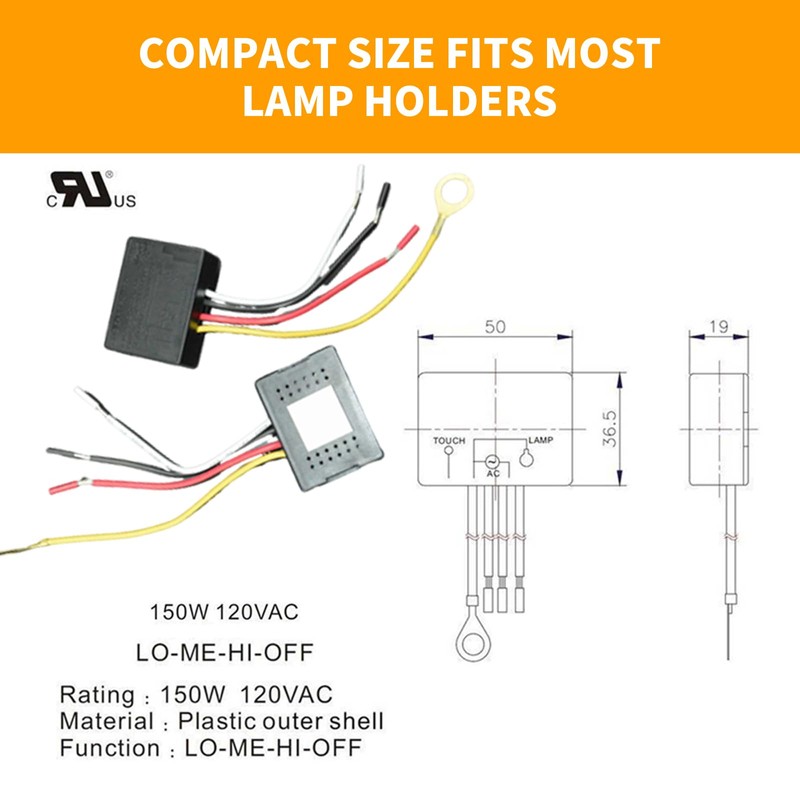Txelegant Touch Lamp Switch, Touch Lamp Control Module for Dimmable