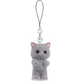 Cat Phone Charms Y2K Cute Aesthetic Kawaii Cat Mobile Phone Pendants Wrist Straps Lanyard Accessories for Bag Backpack Keychain Camera Pendants Decor - Color: Gray, Size: Cat