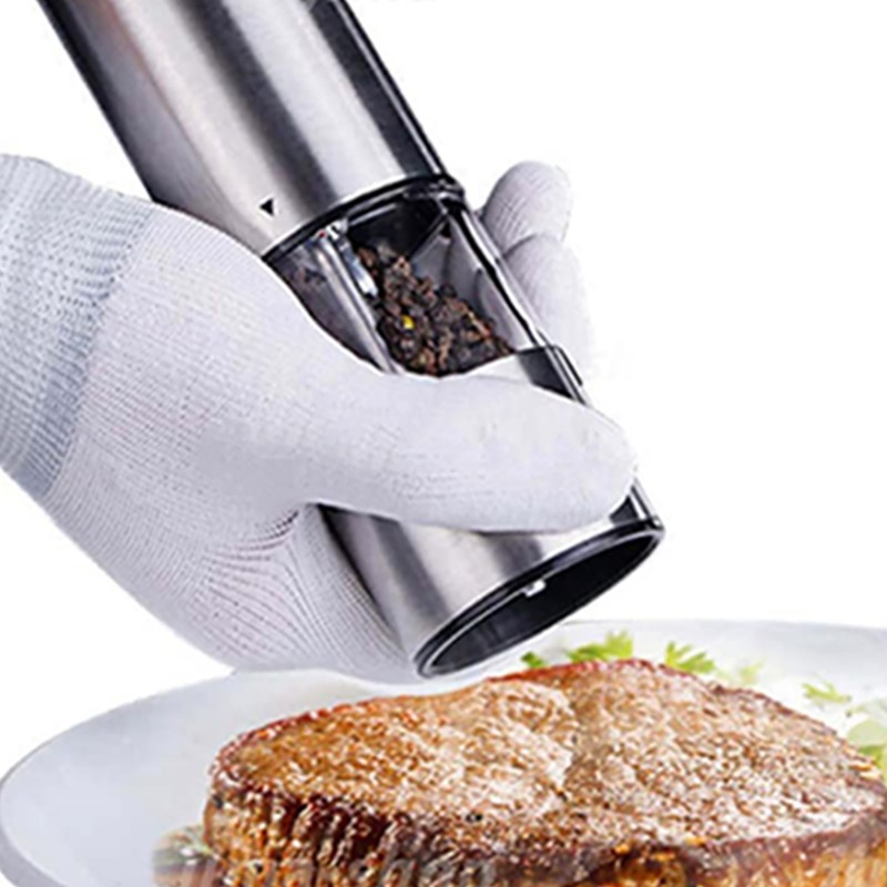 Stainless Steel Electric Kitchen Pepper Grinder Cordless Battery Powered Adjustable