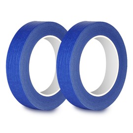 Rusoz 2 Rolls Masking Tape for Painting 20mm x 50m Delicate Surface Painters Masking Tape Sharp Lines and No Paint Bleed Decorating Tape Easy to Remove Ideal for Professional Painters & DIY Use