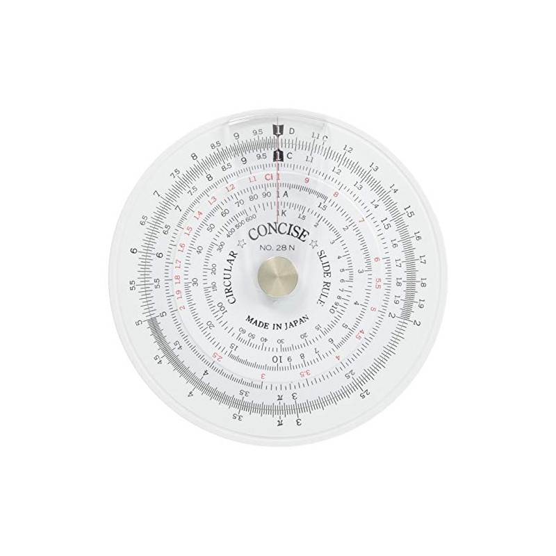 Concise 100973 Ruler Circular Calculator 28N