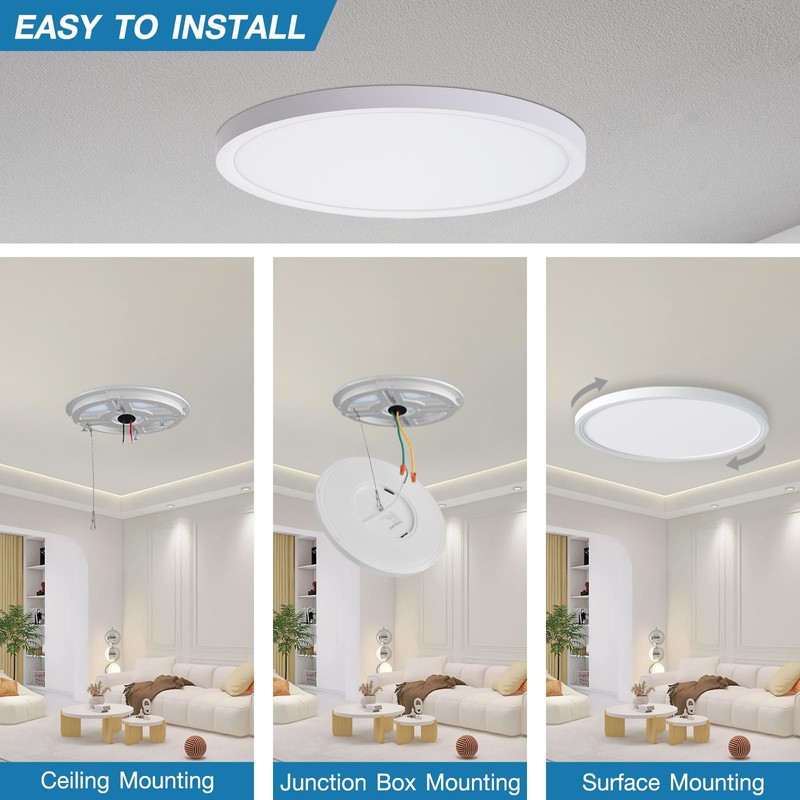 15.8 Inch Dimmable Large LED Flush Mount Ceiling Light 2