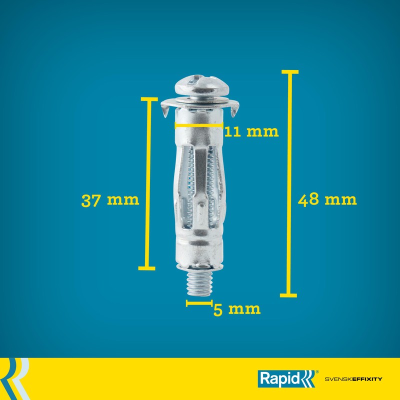 Rapid Cavity Dowel Metal with Screw for Single-Layer Plasterboard and
