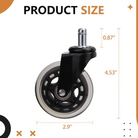 3'' Swivel Caster Wheel for Traeger Pellet Grills - HDW302 Rubber Heavy-Duty Grill Wheel