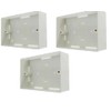 Surface Mounted Electrical Pattress Box, 2 Gang, White, (3 Pack)