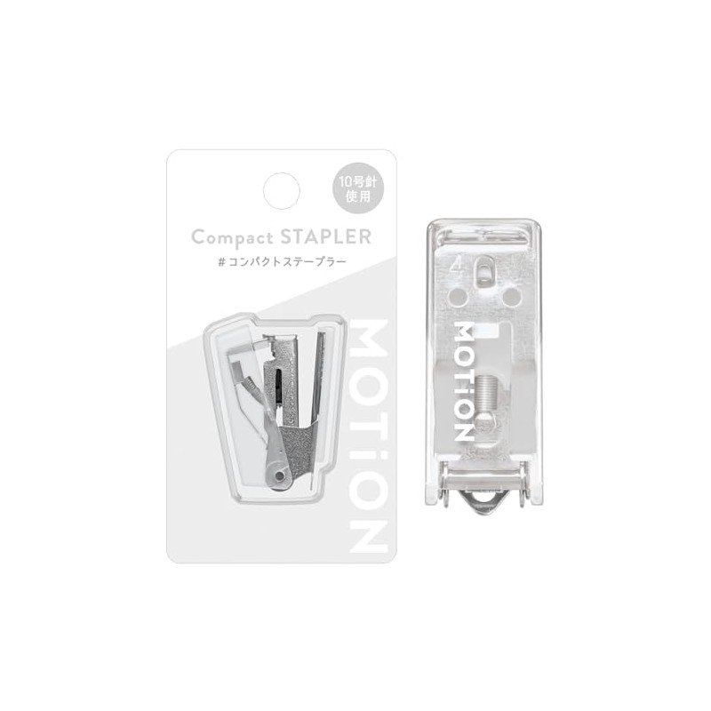 Kamio Japan 225608 Compact Stapler, MOTiON Clear,