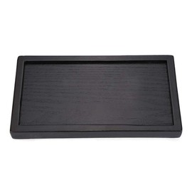 Raguso Rechteckform Tablett Schwarz Massivholz Tee Tablett Kaffee Snack Essen Mahlzeiten Mehrzweck-Serviertablett für Cafe Restaurant Hotel Home Shop(22 * 12 * 2cm)
