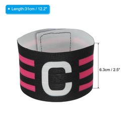 PATIKIL 12.2x2.5 Soccer Captain C Armband, Nylon Unisex Elastic Arm Badge Adjustable for Youth Adult Team Training, Black