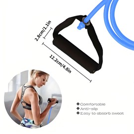 Premium Exercise Bands Resistance Bands Set with Handles & Door Anchor - Perfect Stretch Rope for Home Workouts, Ideal for Fitness Enthusiasts & Home Gym (Blue-25lb)