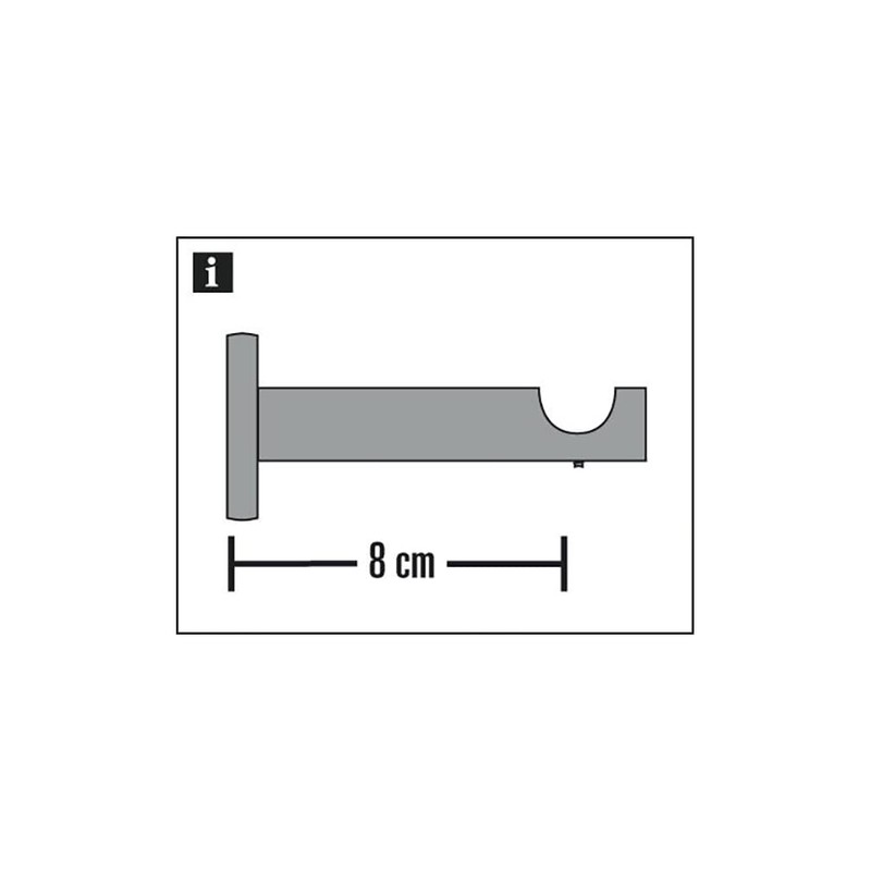 GARDINIA Support with Metal Mounting Plate for Curtain Rod, 1-Track