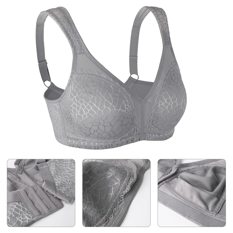 Lemorosy Women's Comfort Full Cup Unpadded Without Underwire Classic Bra,