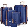 LARVENDER Luggage Sets 6 Piece Hardshell Expandable Suitcase Set with