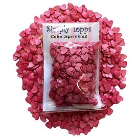 Simply Topps Glimmer Hearts Sugar Sprinkles, Deep Pink, 25 Grams
