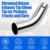 Floshine Diesel Exhaust Elbow Tip, Side Exit Exhaust Tip, chromed