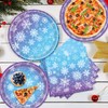 96PCS Winter Wonderland Birthday Party Decorations Blue and Purple Snowflake