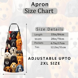 cromcu Dog Apron,Oxford Fabric Adjustable Kitchen Apron with 2 Pockets,Waterproof Heat Insulation Cooking Aprons for Adult, Ideal Gift for Coffee House,Shop,Baking, BBQ, Housewarming,27x31in