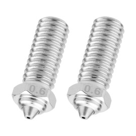 2 PCS Qidi X-Max 3 Bimetal 0.6mm Nozzle Made of Hardened Steel and Copper Plated Material, 3D Printer Nozzle Kit, for Qidi Q1 Pro/X-Smart3/X-Plus3/X-Max3 Metal 3D Printer
