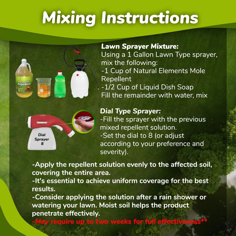 Natural Elements Mole and Vole Repellent | 100% Castor Oil