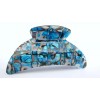 Bright blue abalone sea shell effect hair claw clip