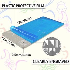 PH PandaHall 3pcs French Nail Stamper Nail Art Stamping Plate Wave Stripes Nail Printing Plate Nail Stencils Print Nail Stencils Stainless Steel Nail Image Plates for Nail Art Design Manicure Salon