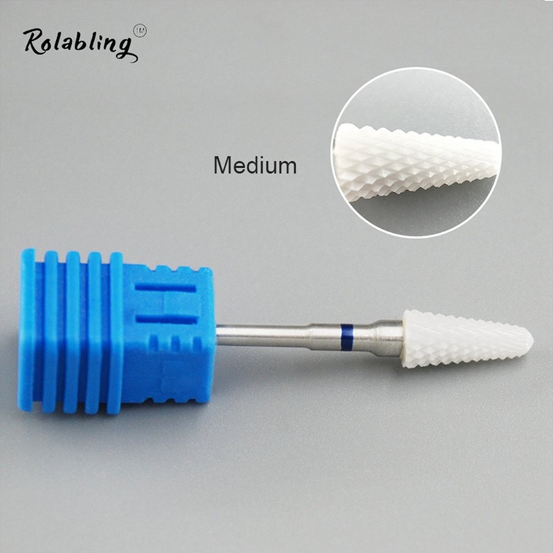 Rolabling Ceramic Nail Drill Bit White Flame Nail Drill Bit