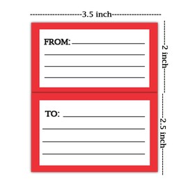 to from Return Address Mailing Labels 3.5 x 4.5 Inches Blank Mail Shipping Label 150 Pcs Postage Guaranteed Stickers Adhesive Handwriting Address Tags Sticker for Christmas Package School Home Office