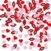 mdgfge Valentine's Day Pink Red Heart Confetti with Circles Lips