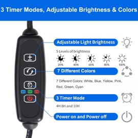 AQUANEAT Aquarium LED Submersible RGB Light, Underwater Fish Tank Light with Adjustable Timer Brightness, Multi-Color Waterproof LED Light, 15 Inches