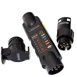 VOCHE 12V 7 Pin Trailer Lights Plug & Socket Wiring Circuit Tester plus 13 Pin Adaptors