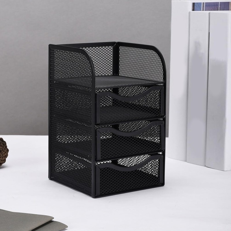 Operitacx Desk Organizer Drawer Storage Holder Mesh File Organizer for