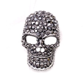 LAXPICOL Fashion Brooch Sparkly Austrian Crystal Skull Head Brooch Broach Pin Hat Jewelry Hat Pin