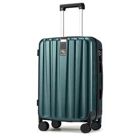 Hanke 24 Inch Luggage Suitcases With Spinner Wheels Lightweight PC Hard Shell Rolling Suitcase With Travel Lock,Checked-Medium 24-Inch(Blackish Green)