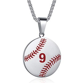Rehoboth Baseball Athletes Jersey Number 0-99 Cross Pendant Necklace for Boys Girls Women Men 24 Inch (22"+2" Adjustable) Stainless Steel Chain PHILIPPIANS 4:13 on back I CAN DO ALL THINGS, Metal, No