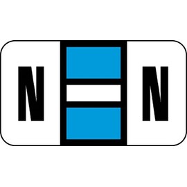 15/16" H x 1-5/8" W Light Blue Safeguard Compatible 15/16" Alpha Label 'N' (500/Roll) - TBBS-93034