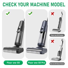 Vacuum Brushes and Filters Kit Compatible with Tineco Floor ONE S5, Floor One S5 Pro Wet Dry Cordless Vacuum Cleaners, 3 Roller Brushes, 3 Filters, 1 Cleaner Brush