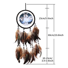 Dream Catchers Home Wall Decor Wolf Head Wall Hanging for Bedroom - 23.6inch
