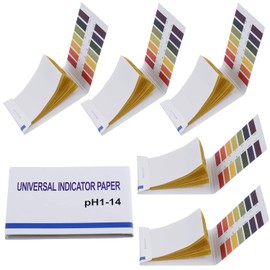 BOJACK 5 Pack 80 Strips (400 Strips) pH 1-14 Test Paper Extensive Test Paper Litmus Test Paper 400 Strips pH Test for Water Soil Testing Pet Food pH Monitoring
