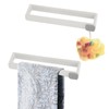 2-Pack Towel Bars, Wall-Mounted Bath Towel Racks, Self-Adhesive No-Drill Installation,
