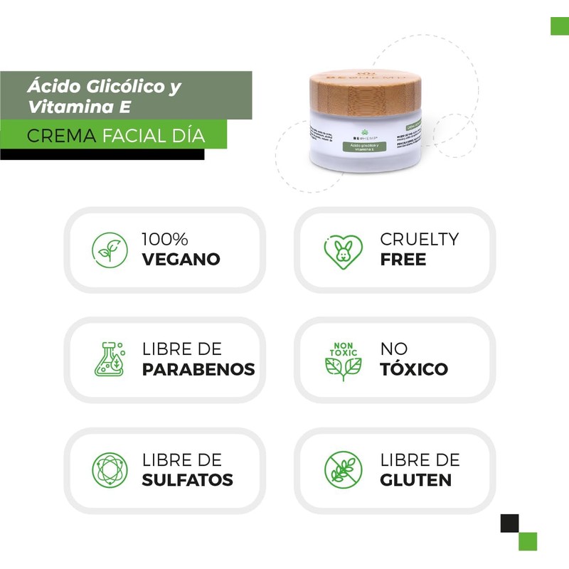 Crema Facial de Noche con Ácido Glicólico y Vitamina E