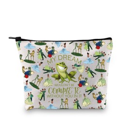PLITI Frog Princess The Frog My Dream Wouldn't Be Complete Without You in It Tiana Princess Gift Cosmetic Bag, Complete Dream Bagu, Fashionable