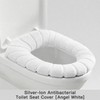 Ag+ Silver Ion Antibacterial Toilet Seat Cover, Universal Stretch-Fit Washable