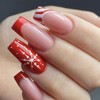 Christmas Press on Nails Medium Square Fake Nails Coffin Nails