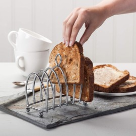 Kilo BA51 Victorian Design Chrome 6 Slice Toast Rack with Ball Feet and Loop Carry Handle