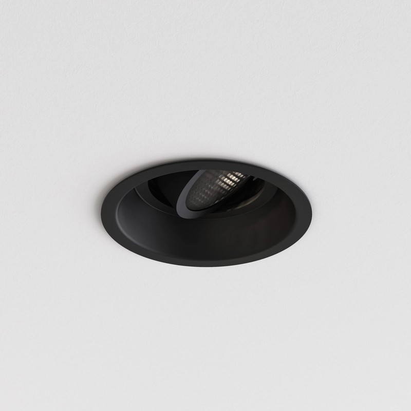 Astro Minima Slimline Round Adjustable Fire-Rated Indoor Downlight (Matt Black),
